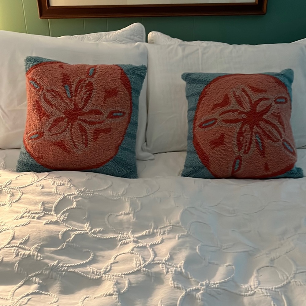 Coastal sand dollar pillows